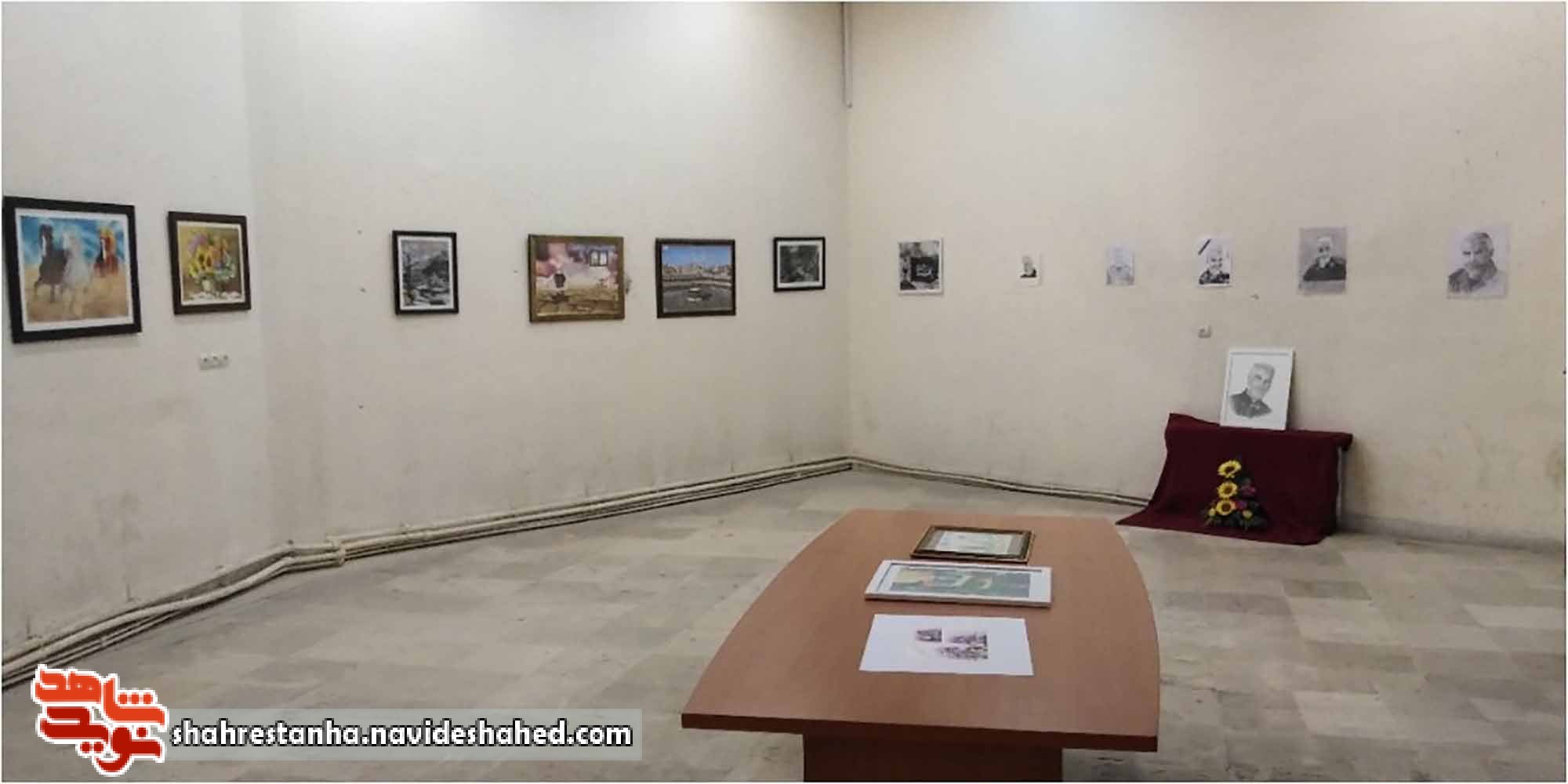 افتتاح نمایشگاه طراحی و نقاشی به مناسبت یکمین سالگرد شهادت سردار دلها در شهرستان قرچک