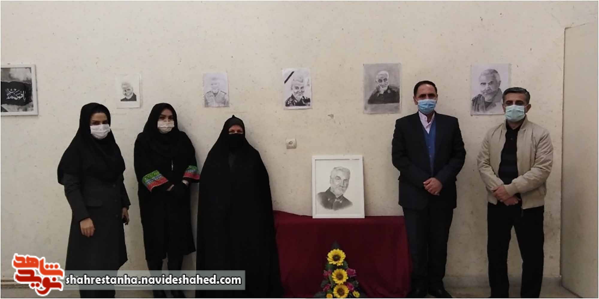 افتتاح نمایشگاه طراحی و نقاشی به مناسبت یکمین سالگرد شهادت سردار دلها در شهرستان قرچک