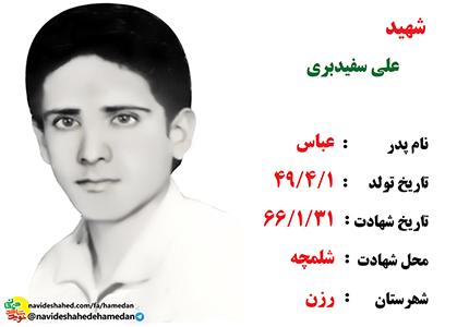زندگینامه بسیجی شهید علی سفید بری