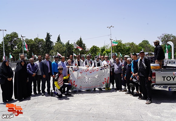 گزارش تصویری تجدید بیعت جانبازان دوچرخه‌سوار بصیر آذربایجان شرقی با شهدای قزوین
