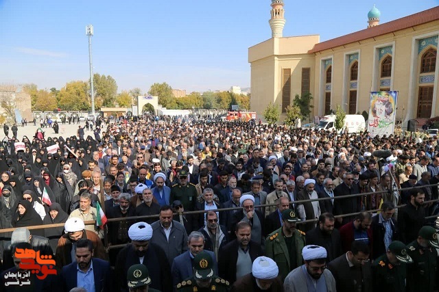 پیکر مادر اولین شهید جبهه مقاومت در تبریز با حضور سرپرست بنیاد شهید آذربایجان‌شرقی