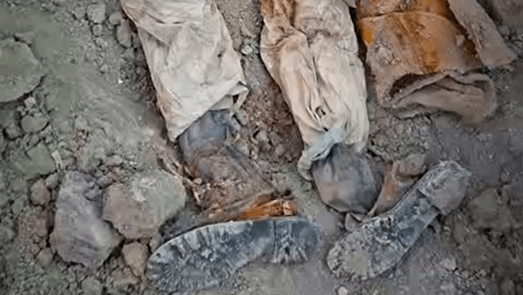 کشف پیکر شهید با پوتین‌هایش در شرق دجله +فیلم