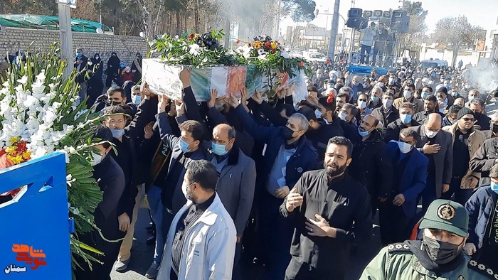 مراسم تشییع و تدفین شهید گمنام خوشنام و نشان دوران دفاع مقدس- شانزدهم دیماه ۱۴۰۰ دانشکده فنی پسران سمنان