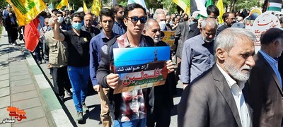 حضور گسترده سمنانی‌ها در راهپیمایی یوم‌الله قدس- بیست و پنجم فروردین‌ماه ۱۴۰۲