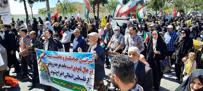 حضور گسترده سمنانی‌ها در راهپیمایی یوم‌الله قدس- بیست و پنجم فروردین‌ماه ۱۴۰۲