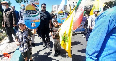 حضور گسترده سمنانی‌ها در راهپیمایی یوم‌الله قدس- بیست و پنجم فروردین‌ماه ۱۴۰۲