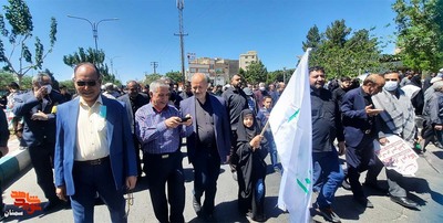 حضور گسترده سمنانی‌ها در راهپیمایی یوم‌الله قدس- بیست و پنجم فروردین‌ماه ۱۴۰۲